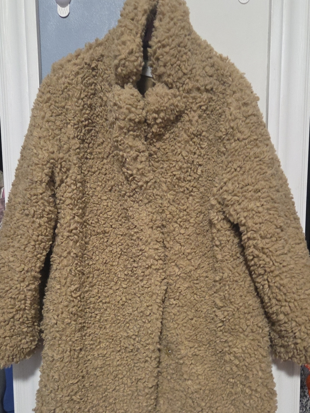 H&M Kids Teddy Faux Shearling Jacket in Camel Brown